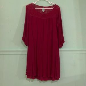 A gorgeous burgundy winter dress